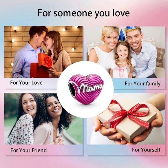 Pink Heart 'Mama' Charm with Silver Accents - Picture 7 of 7